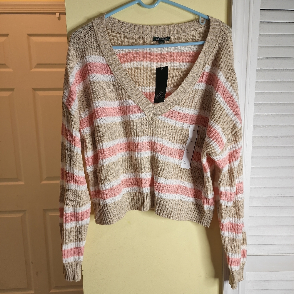 Wild Fable Stripped Cropped Sweater Size XL